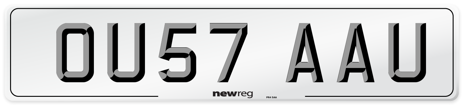 OU57 AAU Number Plate from New Reg